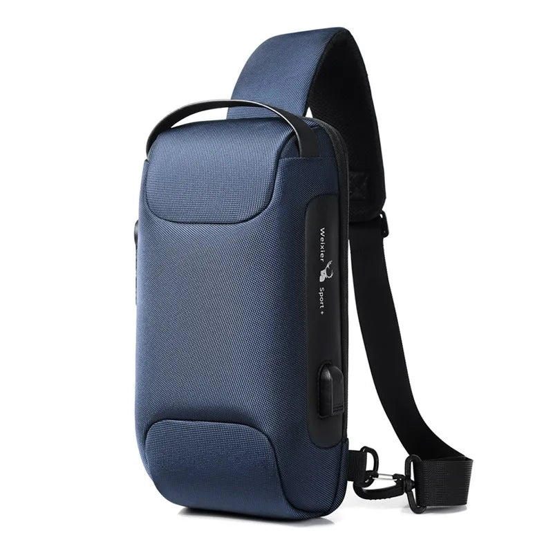 Stay Stylish and Secure with the Men’s USB Charging Anti-Theft Crossbody Bag – Waterproof Oxford Waist Pack for Your Adventures!