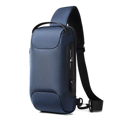 Stay Stylish and Secure with the Men’s USB Charging Anti-Theft Crossbody Bag – Waterproof Oxford Waist Pack for Your Adventures!