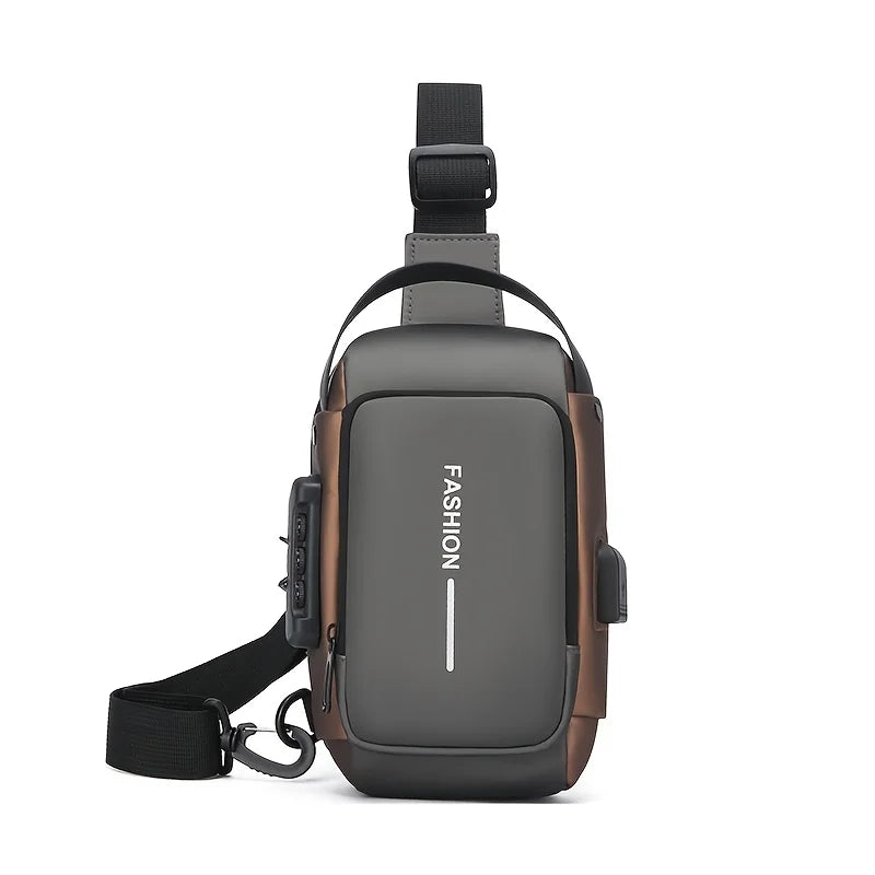 Elevate Your Everyday Style with the Stylish Men's Sling Bag - Durable Oxford Fabric Crossbody Chest Pack with Convenient Phone Pocket and Secure Zip Closure