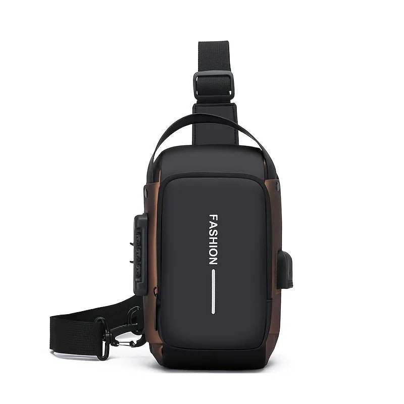 Elevate Your Everyday Style with the Stylish Men's Sling Bag - Durable Oxford Fabric Crossbody Chest Pack with Convenient Phone Pocket and Secure Zip Closure