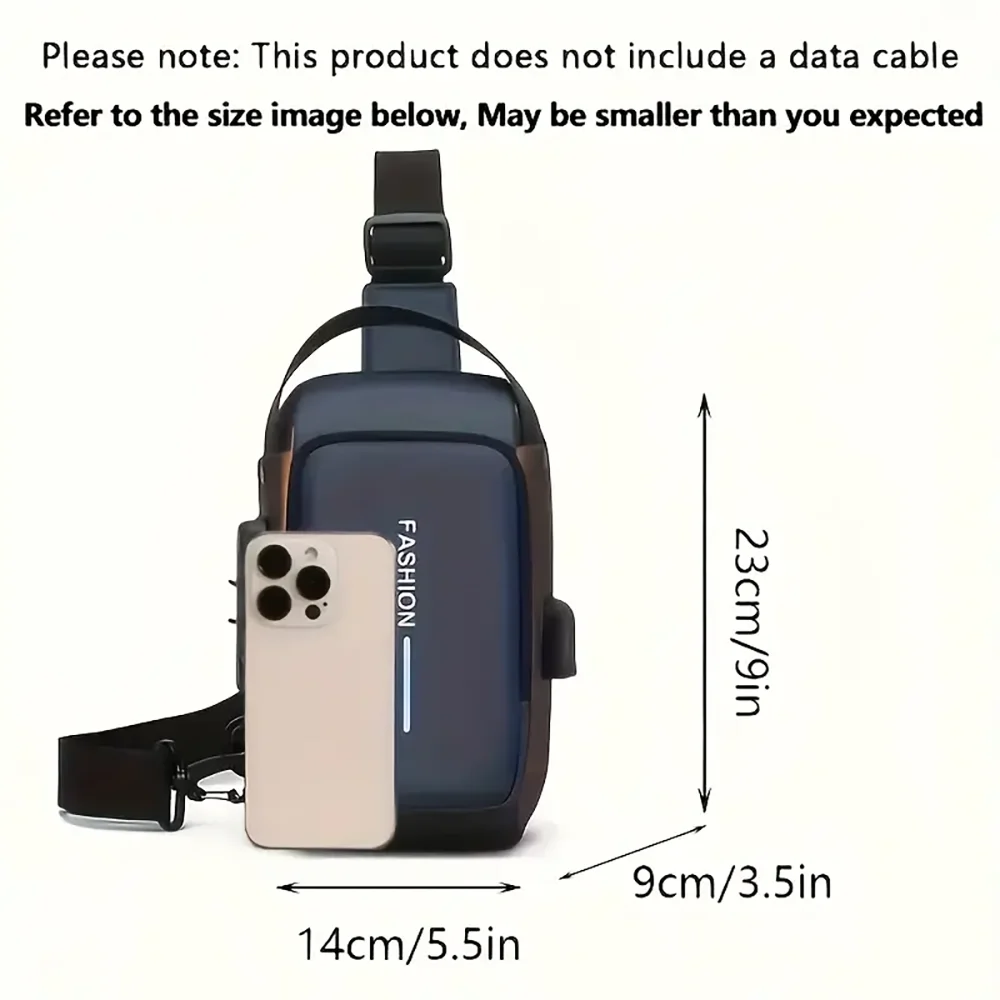 Elevate Your Everyday Style with the Stylish Men's Sling Bag - Durable Oxford Fabric Crossbody Chest Pack with Convenient Phone Pocket and Secure Zip Closure