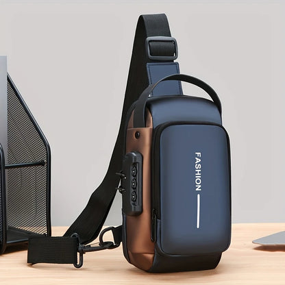 Elevate Your Everyday Style with the Stylish Men's Sling Bag - Durable Oxford Fabric Crossbody Chest Pack with Convenient Phone Pocket and Secure Zip Closure