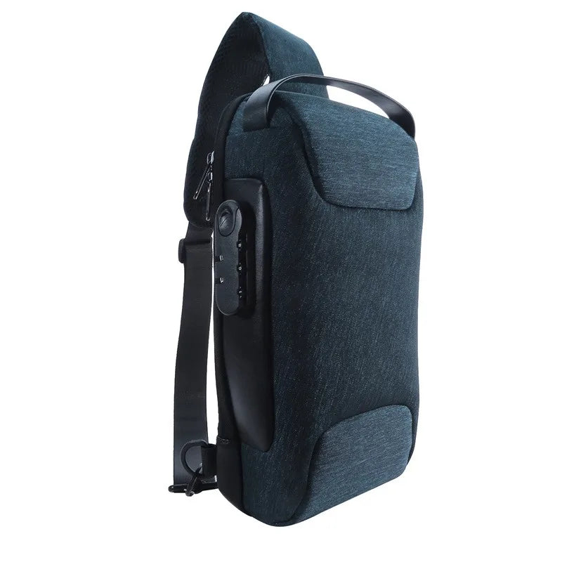Stay Stylish and Secure with the Men’s USB Charging Anti-Theft Crossbody Bag – Waterproof Oxford Waist Pack for Your Adventures!