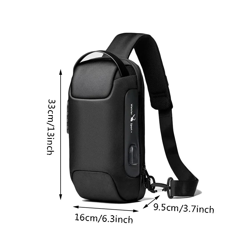Stay Stylish and Secure with the Men’s USB Charging Anti-Theft Crossbody Bag – Waterproof Oxford Waist Pack for Your Adventures!