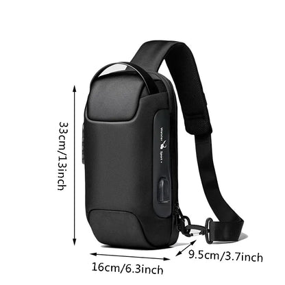 Stay Stylish and Secure with the Men’s USB Charging Anti-Theft Crossbody Bag – Waterproof Oxford Waist Pack for Your Adventures!