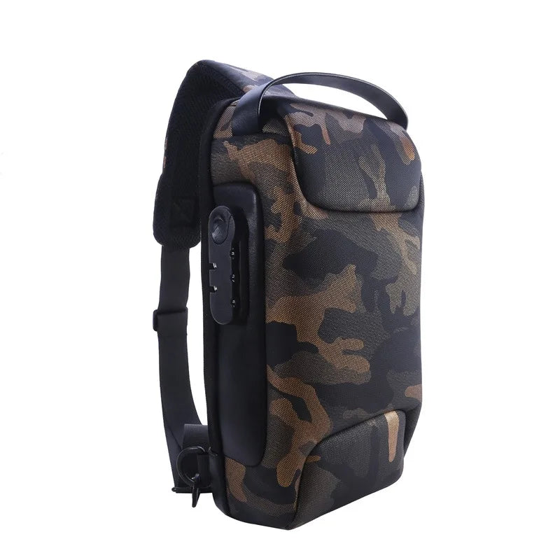 Stay Stylish and Secure with the Men’s USB Charging Anti-Theft Crossbody Bag – Waterproof Oxford Waist Pack for Your Adventures!