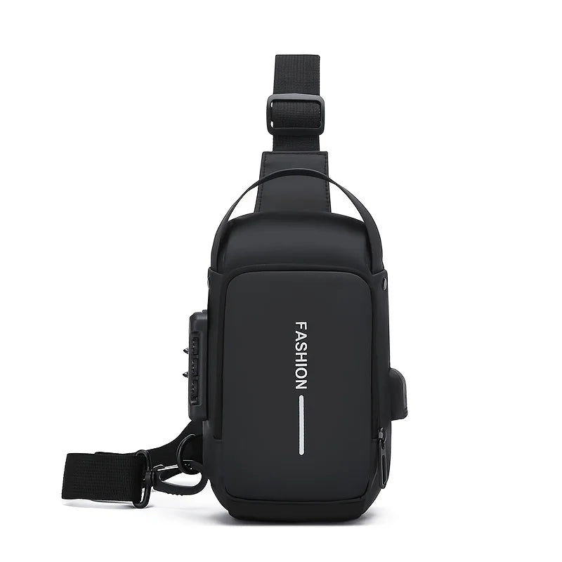Elevate Your Everyday Style with the Stylish Men's Sling Bag - Durable Oxford Fabric Crossbody Chest Pack with Convenient Phone Pocket and Secure Zip Closure