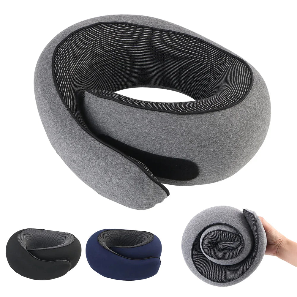 Travel Smart with Our Memory Foam Snail Pillow - The Ultimate Neck Support for On-the-Go Comfort!