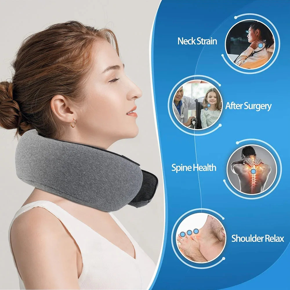 Travel Smart with Our Memory Foam Snail Pillow - The Ultimate Neck Support for On-the-Go Comfort!
