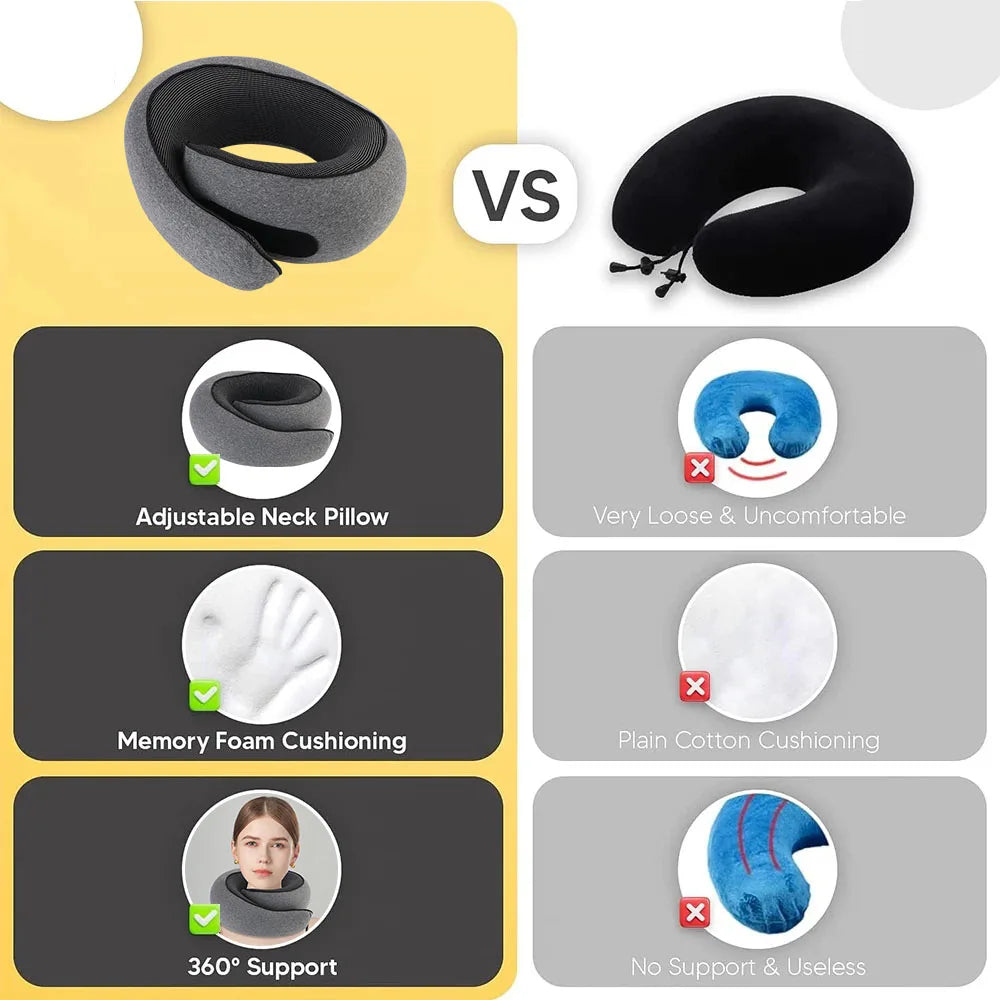 Travel Smart with Our Memory Foam Snail Pillow - The Ultimate Neck Support for On-the-Go Comfort!
