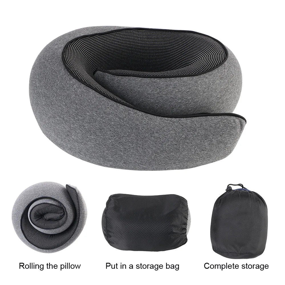 Travel Smart with Our Memory Foam Snail Pillow - The Ultimate Neck Support for On-the-Go Comfort!