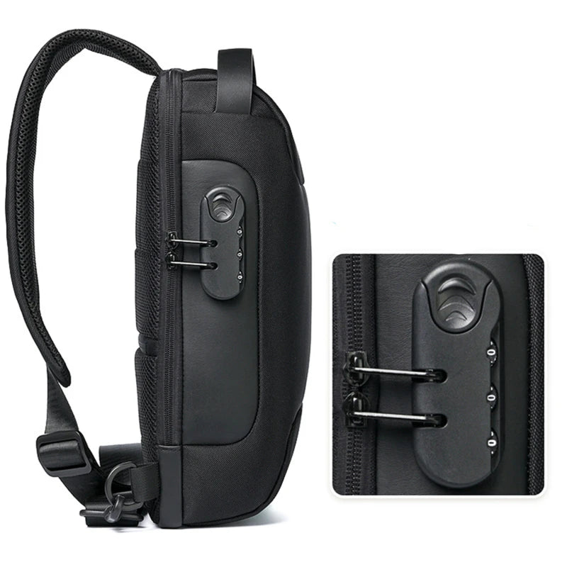 Stay Stylish and Secure with the Men’s USB Charging Anti-Theft Crossbody Bag – Waterproof Oxford Waist Pack for Your Adventures!